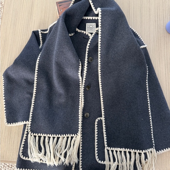 Toteme Jackets & Blazers - Toteme fringe scarf jacket